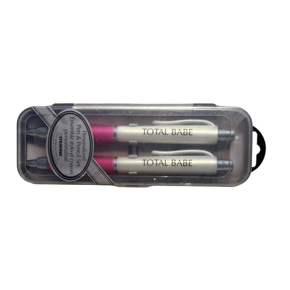 Stravina Personalized Pen & Pencil Set Total Babe Design